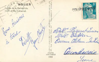 Façada katedry — Rouen — Éditions Lavelle & Cie, seria 1003 — Rewers