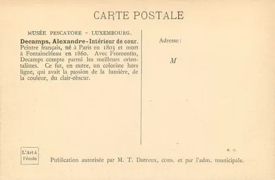 Intérieur de cour — Musée Pescatore - Luxembourg — Éditeur L'Art à l'école — Back