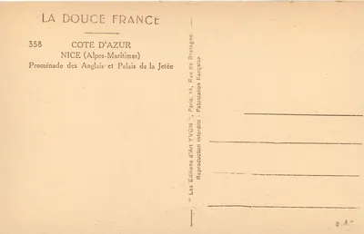 Nice — Promenade des Anglais i Pałac Jetée — Wydawnictwo Sztuki YVON — Rewers