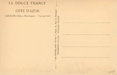 Grasse — Widok ogólny — Wydawnictwo Sztuki YVON, Paryż — Rewers