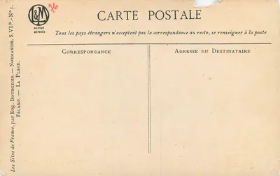 Bilhete postal antigo Os Sítios da França por Eug Bourgeois Normandie a Praia — Verso