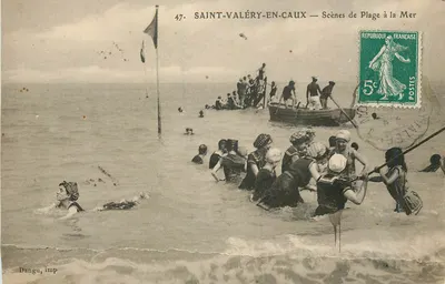 Saint-Valéry-en-Caux — Scènes de Plage à la Mer — Dangu imp