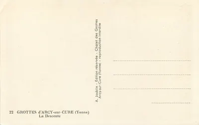 Grutas de Arcy-sur-Cure — A Descida — Edição Joublin — Verso