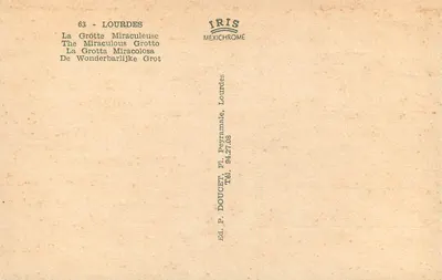 Grotte Miraculeuse de Lourdes — Éditeur Edlyx — Rewers