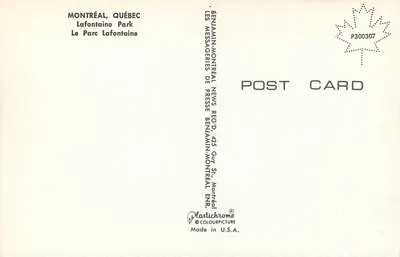 Park Lafontaine — Montreal, Quebec — Benjamin-Montreal Press — Rewers
