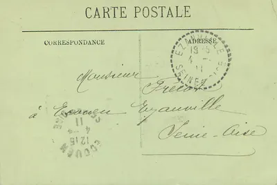 Bilhete postal antigo Lyon Place Carnot Gare Perrache LL — Verso