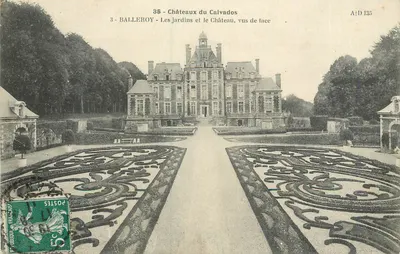 Balleroy - Os jardins e o Castelo, vistos de frente — A+D 135, editor A. Dubosq, Calvados