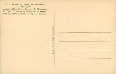 Paris — Kirche der Studenten (Sacré-Cœur) — Die Verkündigung und die Doktoren der Universität Paris — Rückseite