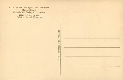 Jesus und Veronica — Weg des Leidens, 6. Station — Kirche der Studenten (Sacré-Cœur), Paris — Rückseite