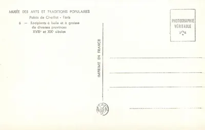 Recipientes para aceite y grasa — Museo de Artes y Tradiciones Populares — París — Reverso