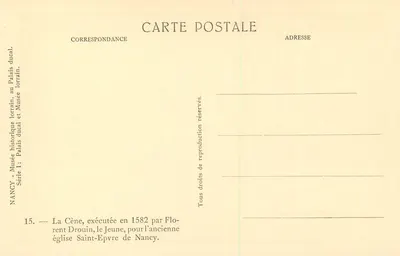 La Cène — Wykonana w 1582 roku przez Florenta Drouina Młodszego — Muzeum Lorrain, Nancy — Rewers