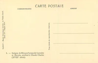 Insignium Heralda Lorenskiego — przypisane Claude'owi Charlesowi (XVIII wiek) — Muzeum Historyczne w Nancy, seria IV — Rewers