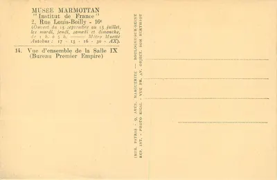 Muzeum Marmottan — Instytut Francji — Sala IX, Biuro Cesarstwa — Rewers