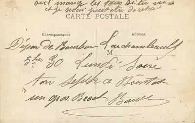 Bourbon-L'Archambault — Jezioro — wydawca nieznany, numer serii nie widoczny — Rewers