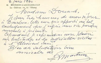 Bourbon-l'Archambault — Zamek widziany z jeziora — Réal-Photo — Rewers