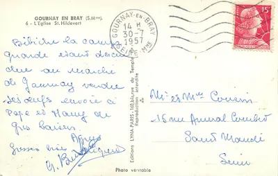 Igreja de São Hildeberto de Gournay-en-Bray — Editor LYNAPARIS, série 6 — Verso