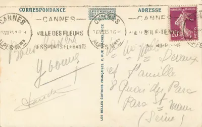 CANNES — Croisette i Mont Chevalier — Adlia, n°93 — Rewers