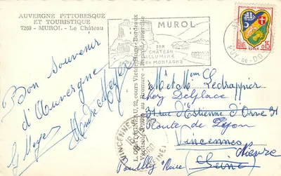 Castelo de Murol — Ruínas e ovelhas — Editor Elce — Verso