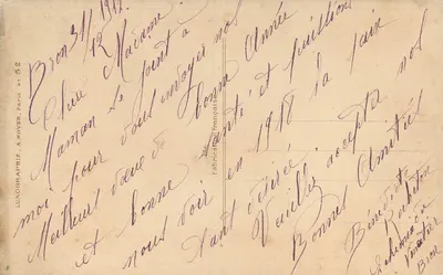 Pejzaż jesieniowy z kościołem — wydawca Luxographie Anoyer, nr 52 — Rewers