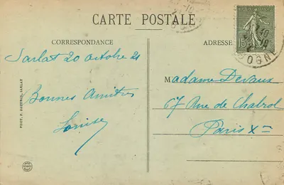 Dommé - Os Grandes Rochos da Barre — P.D.S. A Dordogne Pitoresca — Verso