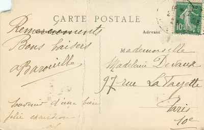 Gérardmer — Site pittoresque — La Vologne au Pont d'Amour — Éditeur B. F., Paris, n° 130 — Achterkant