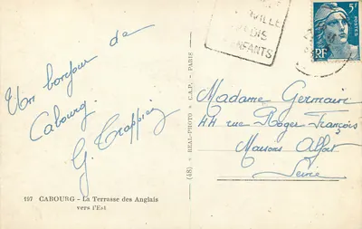 Cabourg — Terrasa Anglików na wschód — C.A.P. (497) — Rewers
