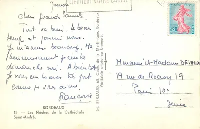 De Pijlers van de Kathedraal van Sint-Andréas — Bordeaux — uitgave door Tito — Achterkant