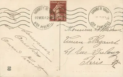 Massif du Pic du Midi - Le Lac Bleu — zwischen Bagnères und Barèges — Verlag Théophile Léonard, n° 415 — Rückseite