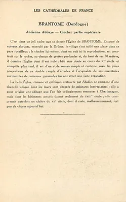 Brantôme (Dordogne) — Abtijdbasiliek, klokkentoren bovenste deel — Collectie van de Kolarsine en van de Oplossing Pautauberge — Achterkant