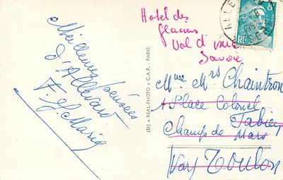 Cartillard e Massif dos Sete-Laux — Allevard-les-Bains — LL — Verso