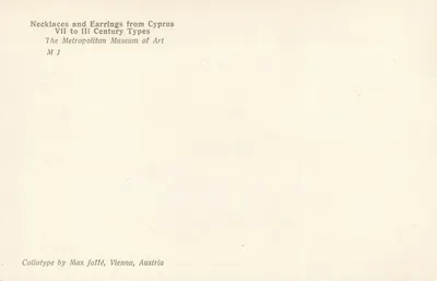Colloide de joias cipriotas — séculos VII ao III — Max Jaffé, Viena, Áustria — Verso