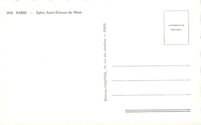 Kościół św. Etienne du Mont — Paryż — Wydawnictwo Chantal — Rewers