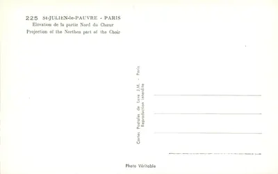 St-JULIEN-le-PAUVRE — Wzgórze części południowej chóru — Karty Pocztowe Luksusowe J.M. - Paryż — Rewers