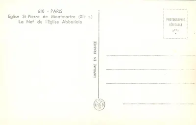 Igreja de São Pedro de Montmartre — Nef da igreja abbatial — Notier, n°610 — Verso