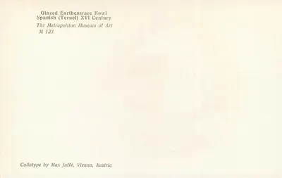 Sztuczną porcelanę — Teruel, Hiszpania — XVe wiek — Collotype przez Maxa Jaffé, Wiedeń, Austria — Rewers