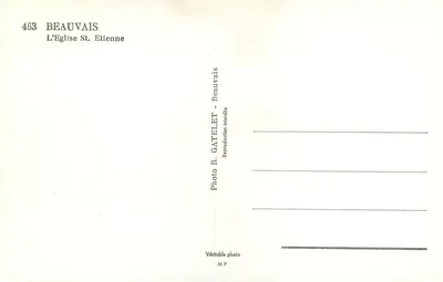 Beauvais — Katedra św. Etienne — Photo R. GATELET — Rewers