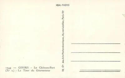 Gisors — Zamek-Fort — Wieża Gubernatorska — Cie des Arts Photomécaniques, Paryż — Rewers