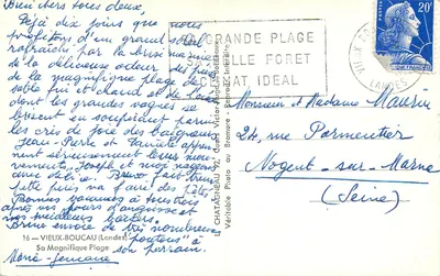 Grande Plage — Vieux-Boucau (Landes) — Victor-Boucau — Verso