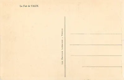 O Forte de VAUX — vista panorâmica — As Edições Lorraines - Verdun — Verso