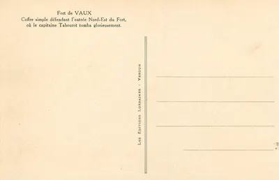 Forte di Vaux — Cassone semplice che difende l'ingresso Nord-Est del forte — Éditions Lorraines - Verdun — Verso