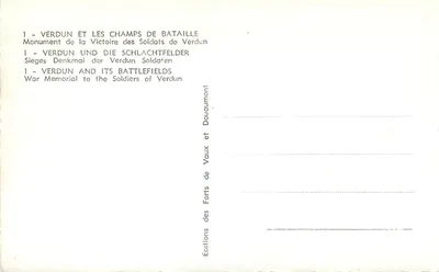Verdun — Monumento aos Soldados de Verdun — Éditions Douaumont — Verso