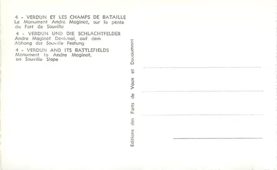 Monument Andre Maginot — Verdun i pola bitew — Wydawnictwo Forts de Vaux — Rewers