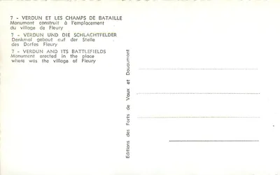 Pomnik Fleury-devant-Douaumont — Touring-Club de France — n°7 — Rewers