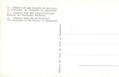 Verdun en de slagvelden — Het Monument van het Ossaria van Douaumont — Uitgaven van de Forten van Vaux — Achterkant
