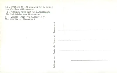 Kariery w Haudromont — Verdun i pola bitewne — Wydawnictwo Forts des Vaux de Vaux — Rewers