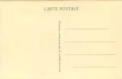 Strasbourg — A Catedral — Cartas « La Cigogne » — Verso
