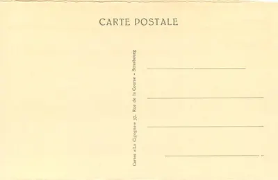 Strasbourg — Katedra — Astronomiczny Zegar — wydawca Kartki «La Cigogne» — Rewers