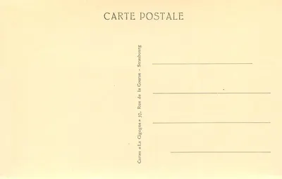 Strasbourg — Porte de l'Hôpital, la rue d'Or et la cathédrale — éditeur Cartes « La Cigogne » — Rewers