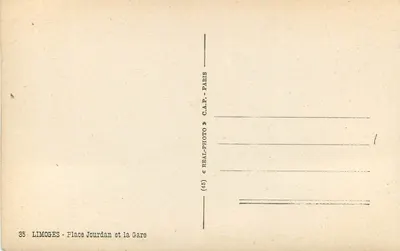 Limoges — Plac Jourdan i stacja — CPAPHIL - Paryż — Rewers