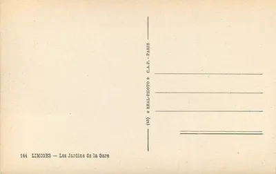 Limoges — Ogród Gare — C.A.P. - Paris — Rewers